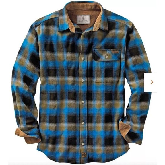 Legendary Whitetails Men's Size M‎ Buck Camp Flannel Shirt Cobalt Blue Plaid - Picture 15 of 15
